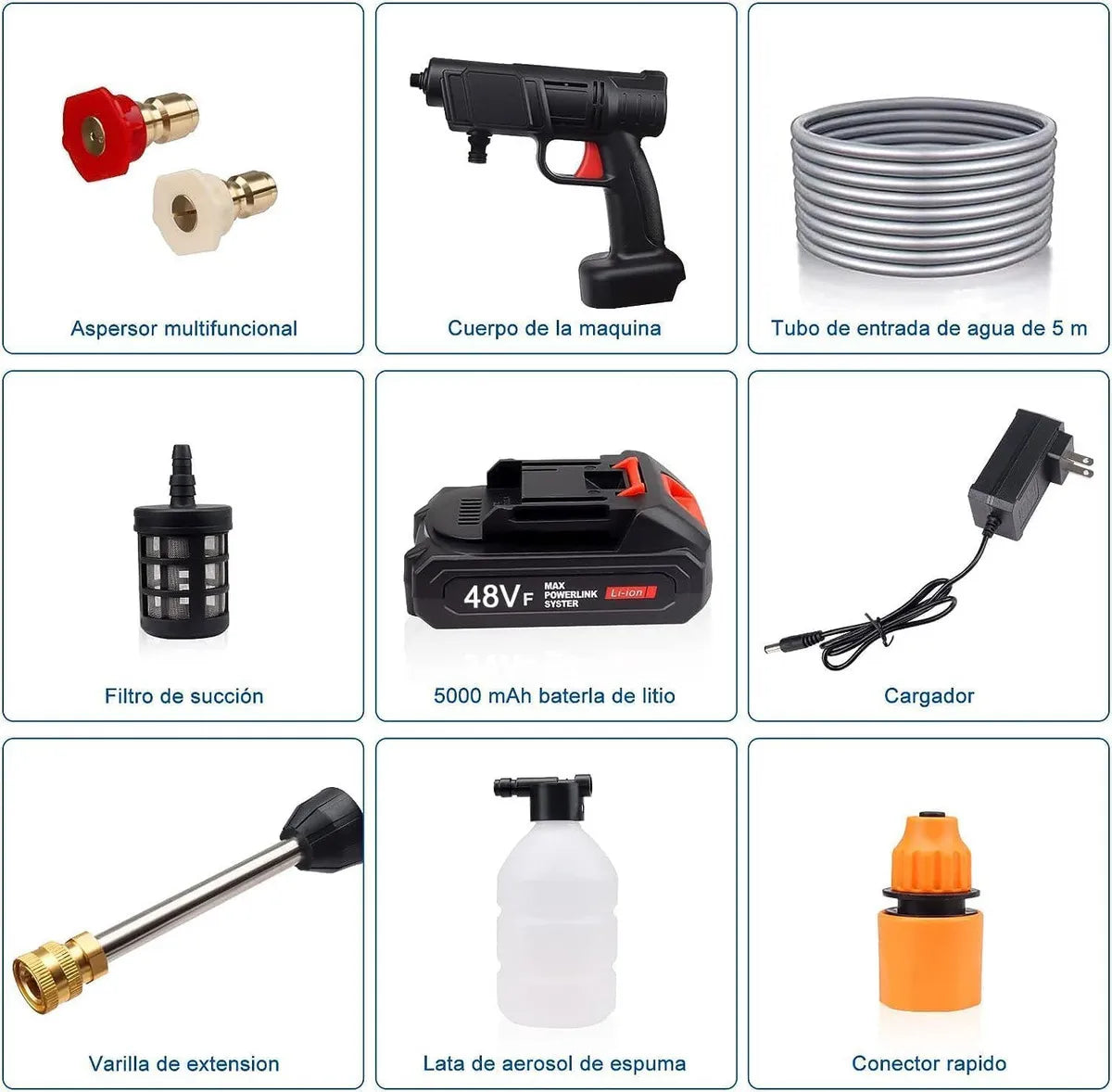 COMBO aspiradora 3 en 1 + Hidrolavadora + doble Batería + maletín