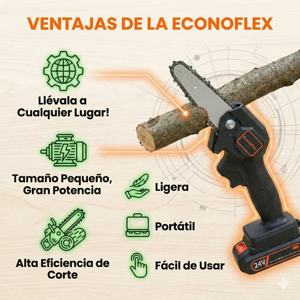 EconoFlex™ - Motosierra Eléctrica De Mano + Batería y Herramientas De Regalo 🎁[Descuento Solo Hoy]