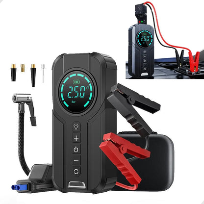 🔥COMBO IMPERDÍVEL - INICIADOR DE BATERIA Y COMPRESOR PORTATIL 6 EN 1 🔥