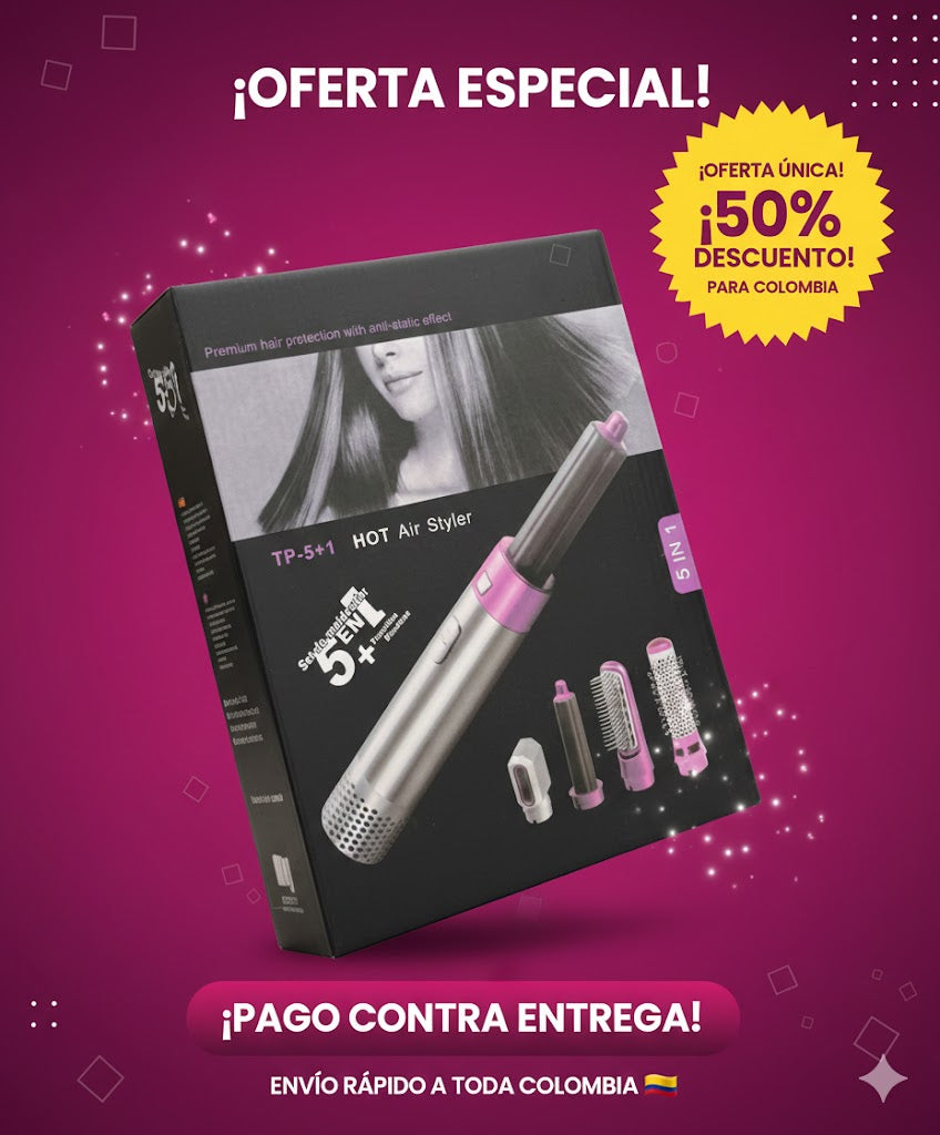 🔥 COMBO CEPILLO 5 EN 1 – 50% DE DESCUENTO + PAGO CONTRAENTREGA 🔥